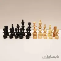 مهره شطرنج چوبی دستساز اعلا متوسط رنگ مشکی