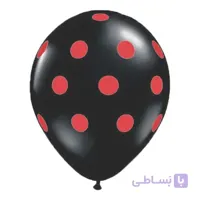بادکنک لاتکس مشکی خال قرمز