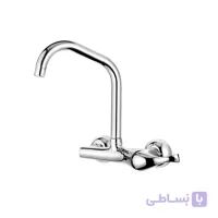 شیر ظرفشویی دیواری دسته از بغل کروم کاویان
