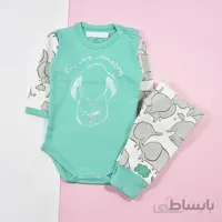 بادی و شلوار نوزادی طرح فیل کد 1208