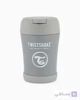 فلاسک غذای استیل 350 میل طوسی تویست شیک twistshake
