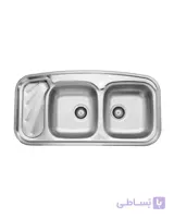 سینک ظرفشویی توکار استیل البرز ا Steel Alborz Double Bowl Sink 200