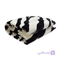 پتو ترک اکرولیک دونفره دورمینا سیاه و سفید گورخری