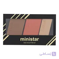 پالت ۳ در ۱ هایلایتر،رژگونه و کانتور مینی استار (Ministar Highlighter Blush Contour 3 in 1-Code 04)