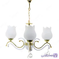 لوستر آویز سه شاخه سفید طلا کد 501  - متفرقه