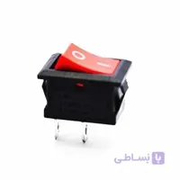 کلید راکر دوحالته دو پین قرمز 19X12X12mm