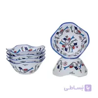 کاسه چینی هیوا مدل مرغ رنگی بسته 6 عددی