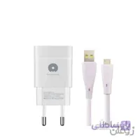 شارژر دیواری دبلیو یو دبلیو مدل T27 به همراه کابل تبدیل MICRO