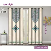 یک جفت پنل پرده پانچی دوخت شده و آماده نصب طرح مدرن کد 208