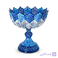 کاسه پایه دار میناکاری 25 سانتی مدل فواره ای