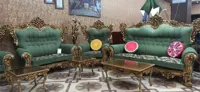 مبل مدل نگین هفت نفره با نمای پلیمری و اسکلت چوب سپیدار،رنگ بندی پارچه ملیتا و اونتوس و رنگ بندی پلیمر استخوانی ،طلایی و فندقی ا Negin model sofa for seven people with polymer facade and poplar frame, coloring of Melita and Ontus fabric and coloring of bone, gold and hazelnut polymer