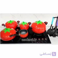 سرویس قابلمه میوه ای طرح گوجه فرنگی 17 پارچه