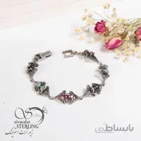 دستبند نقره زنانه طرح رنگین کمان