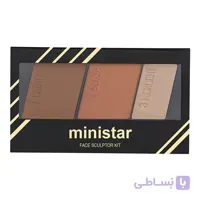 پالت ۳ در ۱ هایلایتر،رژگونه و کانتور مینی استار (Ministar Highlighter Blush Contour 3 in 1-Code 03)