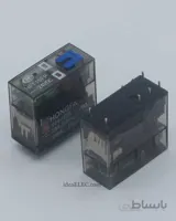 رله هنگفا 24 ولت AC دو کنتاکت 8پین 8آمپر با کلید دستی مدل HONGFA HF115FP/A24-2Z4B