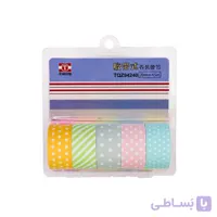 چسب واشی 5 عددی رنگی طرح دار