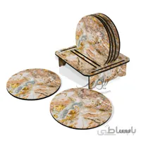ست زیر لیوانی همراه با پایه طرح سنگ کد COT002