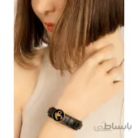 دستبند چرم روکش طلا سری ونوس ماه آبان GLBM08