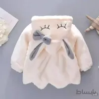 کاپشن موهری دخترانه وارداتی ترکیه سفید رنگ