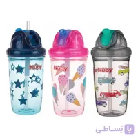 لیوان آبمیوه خوری نی دار ضد چکه 300 میل نابی Nuby