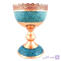 آجیل خوری فیروزه کوب مسی ارتفاع ۳۰ سانتیمتر