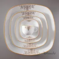 سرویس چینی زرین 12 نفره کامل مونت کارلو طلایی (98 پارچه) ا Zarin Iran Quattro Monte-carlo-gold 98 Pieces Porcelain Dinnerware Set