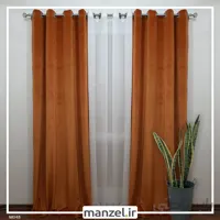 پرده پانچ مخمل ساده نارنجی کد M048