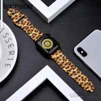بند اپل واچ پلنگی نارنجی قهوه ای