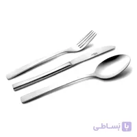 سرویس قاشق و چنگال 24 نفره ناب استیل طرح فلورانس استیل براق (98 پارچه) ا Nab-Steel Florence Steel Cutlery Set 98 Pieces