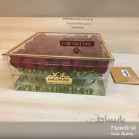 باکس شیشه ای لاکچری با 100 شاخه رز هلندی