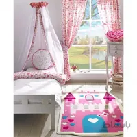 فرش اتاق کودک Confetti طرح قلعه صورتی کد TSC104