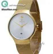 ساعت ویولت مردانه کلاسیک طلایی بند حصیری صفحه سفید کد 0468/2G