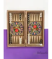 تخته نرد خاتم کاری نقاشی گل و مرغ و تذهیب