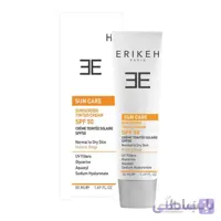 کرم ضدآفتاب مخصوص پوست خشک و نرمال اریکه فاقد رنگ spf50 ا sunscreen tinted cream erikeh for normal to dry skin natural beige spf50