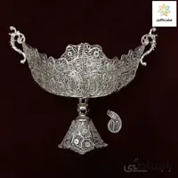 کشکول قایقی پایه دار ملیله کد ۱۰۷۴۱