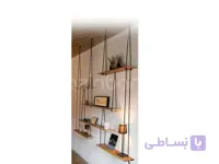 شلف طبقاتی چوبی ا شلف دیواری با ۶ تخته چوبی از جنس چوب درختان میوه یا جنگلی