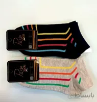 جوراب مچی طرح دار سرمه ای