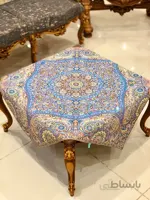 رومیزی مربع ترمه طرح سالار مشکی ابریشم کد 710 کد 410502
