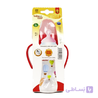 شیرخوری PP دسته دار دهانه عریض ارتودنسی 300ML اویز بی بی لند قرمز