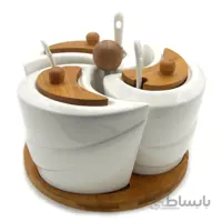 ست 3 عددی جا ادویه بامبو سرامیک طرح گرد پازلی