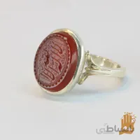 انگشتر صفوی ساده نگین عقیق سرخ یمنی کد 694697