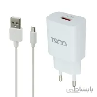 شارژر دیواری فست شارژ tsco ttc 61 qc3 pd 3.6a + کابل میکرو یو اس بی