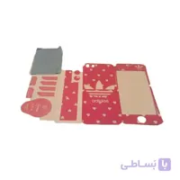 محافظ پشت و رو ضد خش ادیداس دخترانه صورتی طرح قلب مناسب برای گوشی موبایل اپل ایفون 4 / 4 اس