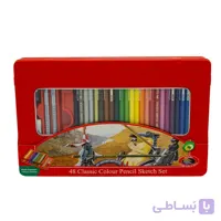 مداد رنگی 48 رنگ جعبه فلزی فابرکاستل