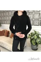 TerziAdemAltun ژاکت پشمی مشکی کلاهدار مردانه فصلی مدل ایتالیایی T5111