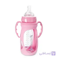 شیشه شیر پیرکس روکش دار 270 میل صورتی بیبی سیل Babisil