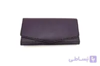 کیف پول و مدارک چرم طبیعی رنگ بنفش تیره