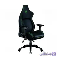 صندلی گیمینگ ریزر مدل Razer Iskur ا Razer Iskur Gaming Chair with Built-in Lumbar Support Ergonomic Lumbar Support System 4D Armrests Memory Foam Head Cushion PVC Leather - Black and Green