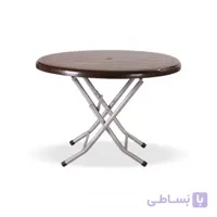 میز پلاستیکی گرد پایه فلزی تاشو صبا کد 215