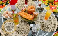 میز باغی فلزی قطر ۱۰۰ سانتی‌متر مدل الماس